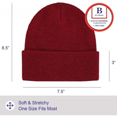 Skullies & Beanies Merino Wool Beanie Hat -Soft Winter and Activewear Watch Cap - Red Marl - CZ18X92QYLK $13.56