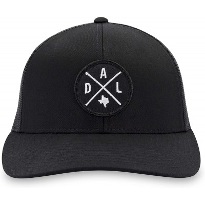 Baseball Caps DAL Hat - Dallas Trucker Hat Baseball Cap Snapback Golf Hat (Black) - C018W5KLI9H $16.91