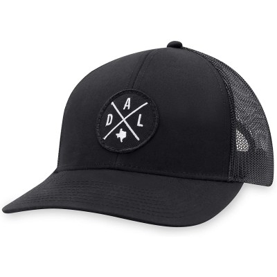 Baseball Caps DAL Hat - Dallas Trucker Hat Baseball Cap Snapback Golf Hat (Black) - C018W5KLI9H $16.91