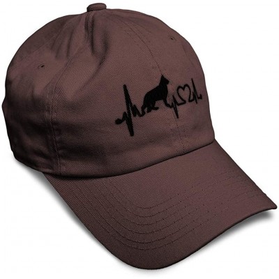 Baseball Caps Custom Soft Baseball Cap German Shepherd Dog Lifeline Embroidery Cotton - Brown - CP18AAK5KK8 $15.36