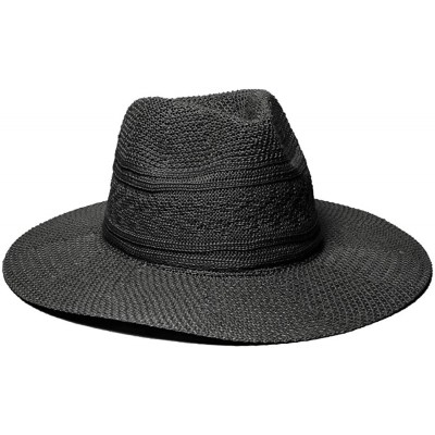 Sun Hats Women's Jesse Knit Fedora Sun Hat- Rated UPF 40 for Excellent Sun Protection - Black - CO12MAM0LLE $32.70