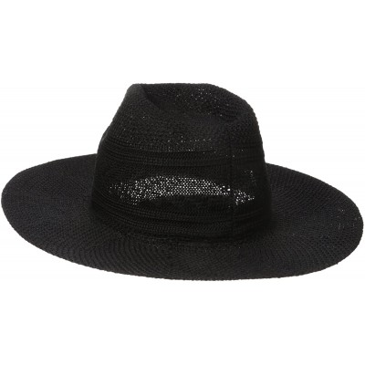 Sun Hats Women's Jesse Knit Fedora Sun Hat- Rated UPF 40 for Excellent Sun Protection - Black - CO12MAM0LLE $32.70
