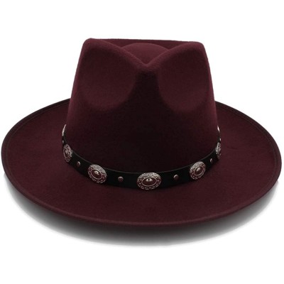 Fedoras Wide Brim Autumn Hat Female Fashion Top Hat Jazz Cap Winter Fedora Hat for Women Wool Hat Fashion Chapeau Femme - CF1...