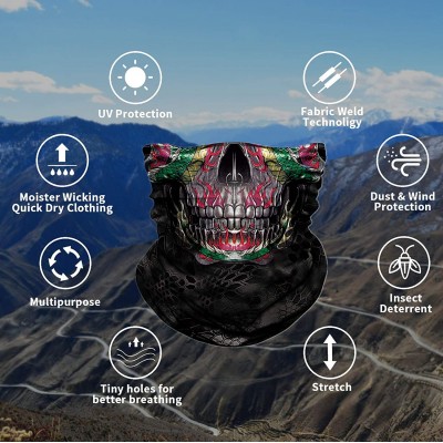 Balaclavas Seamless Bandana Protection Motorcycle Headbands - Big Tooth-black - CA18NQCZ8E9 $12.26