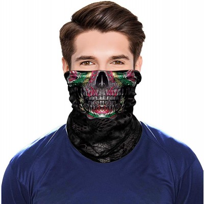 Balaclavas Seamless Bandana Protection Motorcycle Headbands - Big Tooth-black - CA18NQCZ8E9 $12.26