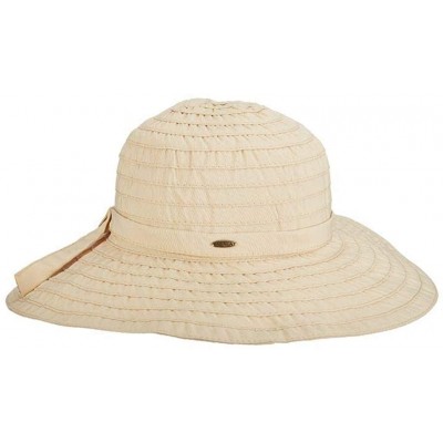 Sun Hats Women's Sewn Ribbon Crusher Hat - Natural - CR115VMIT1L $25.05