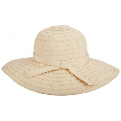 Sun Hats Women's Sewn Ribbon Crusher Hat - Natural - CR115VMIT1L $25.05