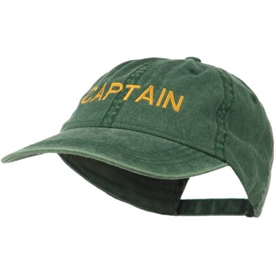 Baseball Caps Captain Embroidered Low Profile Washed Cap - Olive Green - CC11MJ3ULYN $21.89