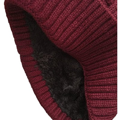 Skullies & Beanies Winter Warm Knitting Hats Wool Baggy Slouchy Beanie Hat Skull Cap - Red - CC187IXM5IZ $14.14