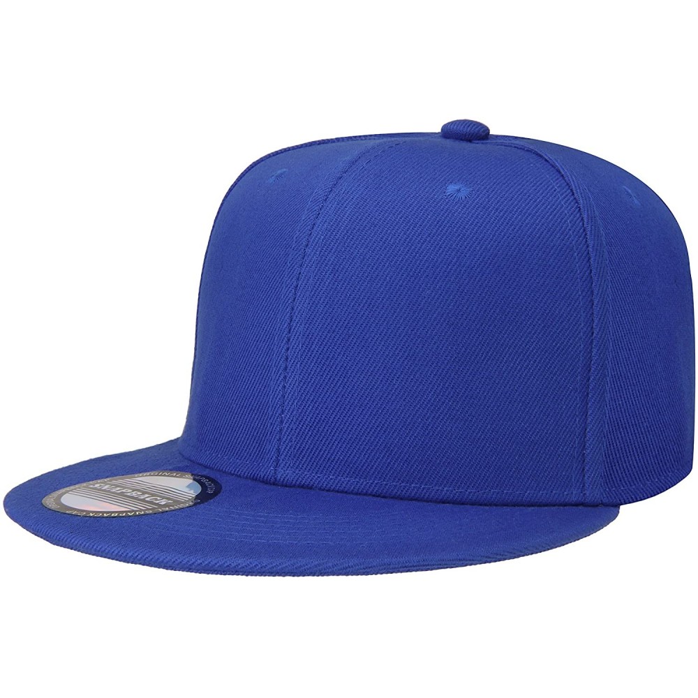 Baseball Caps Classic Snapback Hat Cap Hip Hop Style Flat Bill Blank Solid Color Adjustable Size - 1pc Royal Blue - CE18GN97H...