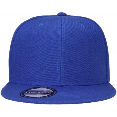 Baseball Caps Classic Snapback Hat Cap Hip Hop Style Flat Bill Blank Solid Color Adjustable Size - 1pc Royal Blue - CE18GN97H...