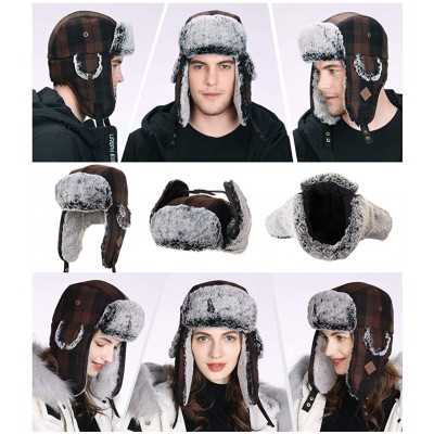 Bomber Hats Unisex Bomber Trapper Earflaps Russian Ushanka Winter Hat Hunting Cap 55-61cm - 89079-tan - CI193XWYAZZ $23.37