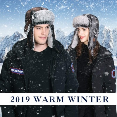 Bomber Hats Unisex Bomber Trapper Earflaps Russian Ushanka Winter Hat Hunting Cap 55-61cm - 89079-tan - CI193XWYAZZ $23.37