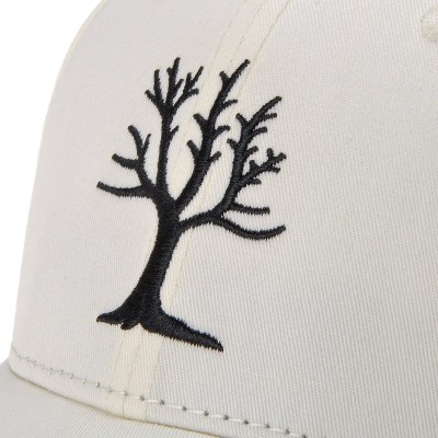 Baseball Caps Embroidered Cotton Baseball Cap Adjustable Snapback Dad Hat - Beige- Tree - CV182SINGX6 $7.72