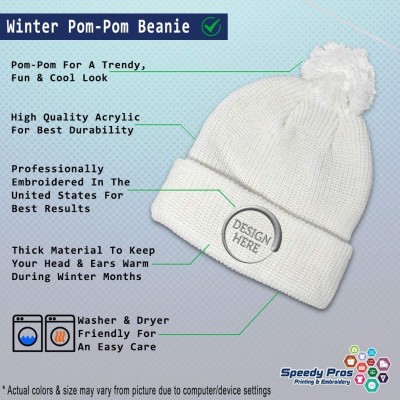 Skullies & Beanies Winter Pom Pom Beanie for Men & Women EMT Paramedic First Response Embroidery - White - C618ZH76M7T $11.89