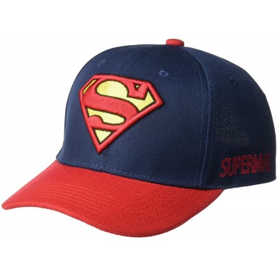 Baseball Caps Men's Superman Baseball Cap- Royal Blue/Embroidered - Navy - CO18KM9UL5N $13.61