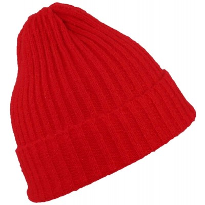 Skullies & Beanies Beanie Hats for Women and Men-Skull Stretch Solid Cuff Knitted Slouchy Caps - Style 2 Red - CK18ID200Q2 $1...
