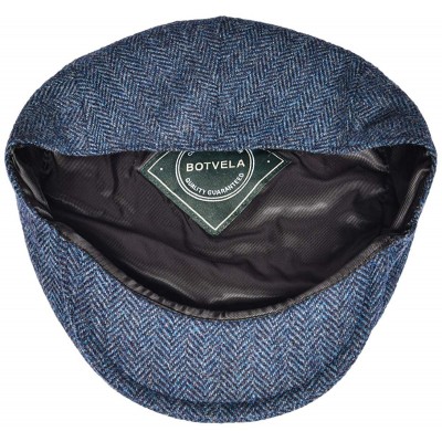 Newsboy Caps Men's 100% Wool Flat Cap Classic Irish Ivy Newsboy Hat - Navy - CE196H5II95 $33.58