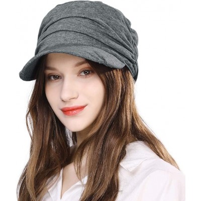 Newsboy Caps 2019 New Womens Newsboy Cabbie Beret Cap Cloche Cotton Painter Visor Hats - 91570_gray - C21983X9GX5 $22.87