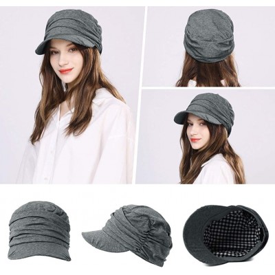 Newsboy Caps 2019 New Womens Newsboy Cabbie Beret Cap Cloche Cotton Painter Visor Hats - 91570_gray - C21983X9GX5 $22.87