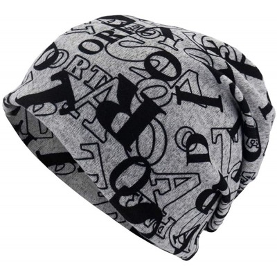 Skullies & Beanies Slouchy Beanie Hat Unisex Letter Print Scarf Casual Outdoor Convertible Skull Cap Windproof Hats - Gary-2 ...