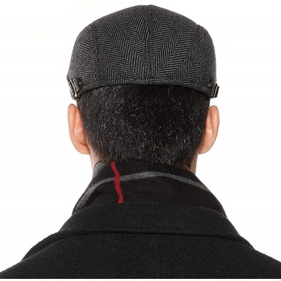 Newsboy Caps Mens Newsboy Cap Winter Cotton Beret Hat Cabbie Flat Cap - Grey B - C418Y0RCS78 $17.85