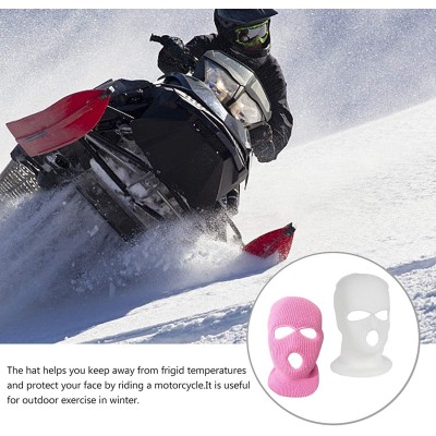 Balaclavas 3-Hole Full Face Cover Ski Mask-Ski Face Mask Balaclava for Winter Outdoor Sports-Set of 2- Pink+white- One Size -...