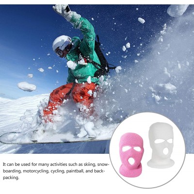 Balaclavas 3-Hole Full Face Cover Ski Mask-Ski Face Mask Balaclava for Winter Outdoor Sports-Set of 2- Pink+white- One Size -...