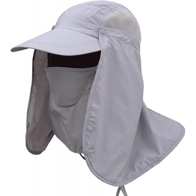 Sun Hats UPF 50+ Sun Hat with Neck Flap Removable Multifunction Outdoor Sport Summer Cap - Grey - C8184QREIDI $24.25