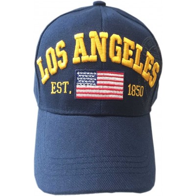 Baseball Caps American Flag Los Angeles City Baseball Cap with Great Seal Print Embroidered - Navy - CR11WPM6EOJ $13.34