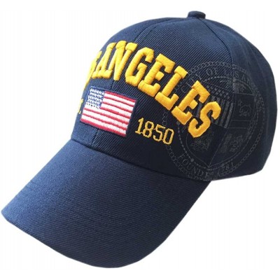 Baseball Caps American Flag Los Angeles City Baseball Cap with Great Seal Print Embroidered - Navy - CR11WPM6EOJ $13.34
