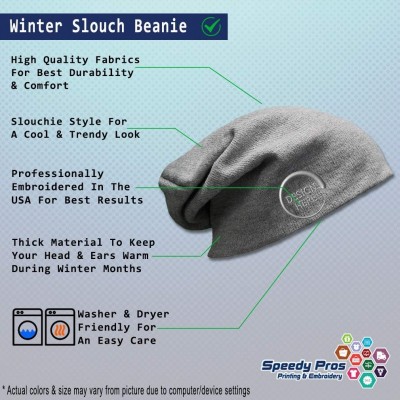 Skullies & Beanies Custom Slouchy Beanie Armadillo Embroidery Skull Cap Hats for Men & Women - Light Grey - C318A57WK9I $21.15