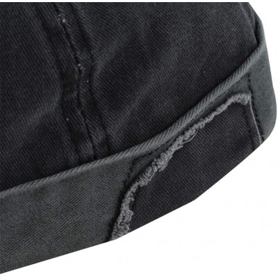 Skullies & Beanies TraveT Retro Denim Rogue Beanie Cap Brimless Beanie Sailor Hat-Black - Black - CL18AIAHW46 $7.94