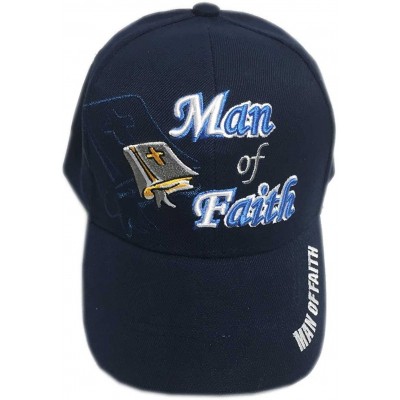 Baseball Caps Christian Bible Verse Print Man of Faith Jesus Christ Cap Hat - Man of Faith Navy - C1182WT5RCE $15.65