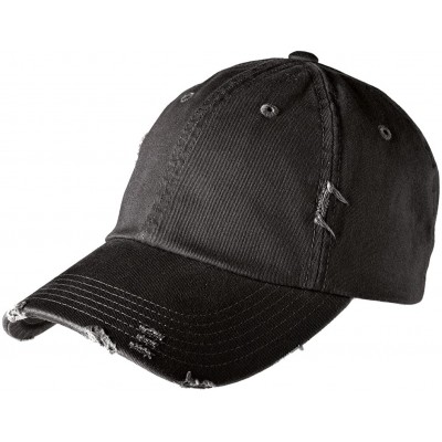 Baseball Caps Men's Distressed Cap - Black - CU11QDS7N6J $10.59