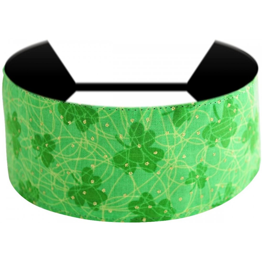 Headbands Luck of The Irish- Glittered Shamrocks St. Patrick's Day Gorgeous Soft Headband Green - CF119CJ1O1B $8.79