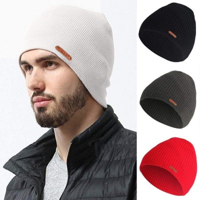Skullies & Beanies Unisex Winter Warm Solid Headwear Daily Knit Ribbed Stretchy Warm Soft Beanie Hats Knitted Hats Men & Wome...