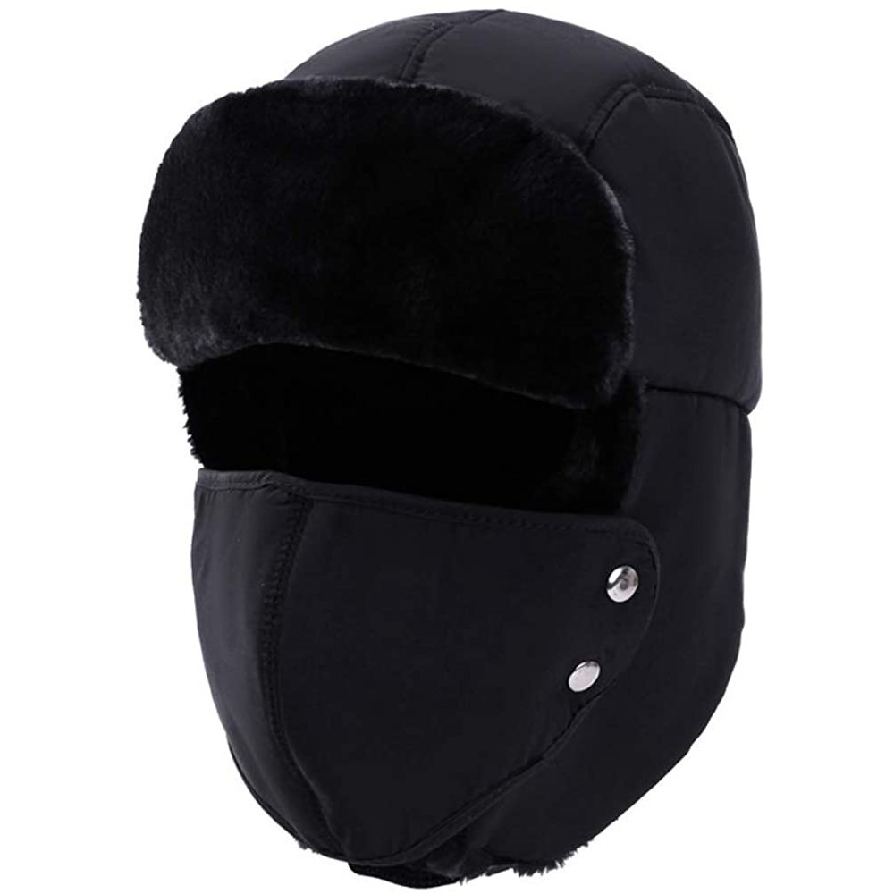 Skullies & Beanies Winter Warm Trapper Hat with Windproof Removable Mask Thick Hunting Ushanka for Men Women Outdoor Skiing S...