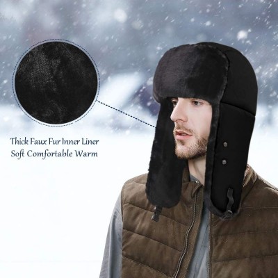 Skullies & Beanies Winter Warm Trapper Hat with Windproof Removable Mask Thick Hunting Ushanka for Men Women Outdoor Skiing S...