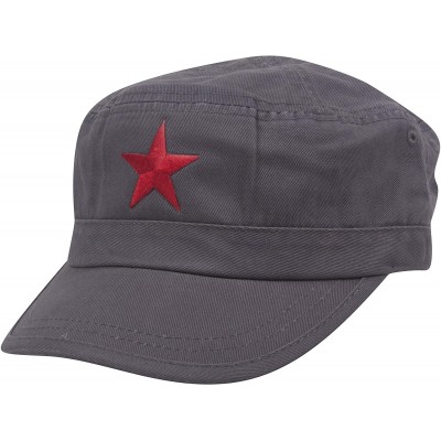 Baseball Caps New Army Cadet Adjustable Hat w/Red Star - Grey - CP18TYSX4U5 $9.30