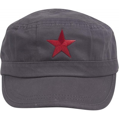 Baseball Caps New Army Cadet Adjustable Hat w/Red Star - Grey - CP18TYSX4U5 $9.30