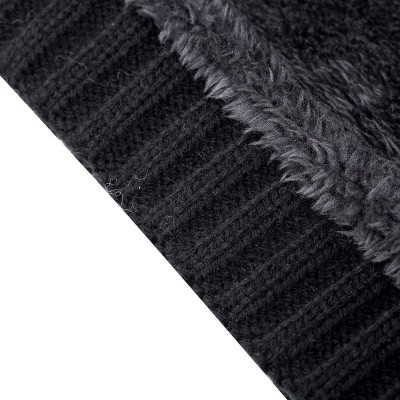 Skullies & Beanies Striped Winter Hat Cap Men Thickening Fleece Liner Beanie Hat Fashion Contrast Color Knit Hat Long Caps - ...