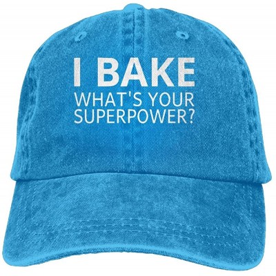 Cowboy Hats I Bake- What's Your Superpower Trend Printing Cowboy Hat Fashion Baseball Cap for Men and Women Black - Royalblue...