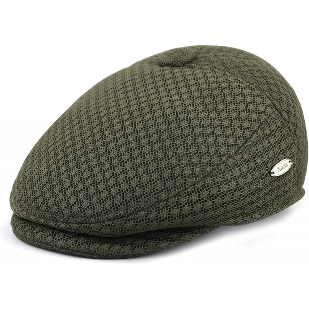 Newsboy Caps Light Weight Soft Cool Mesh Newsboy Gatsby Cabbie Ivy Golf Hat - Olive - CN1836IWATC $10.23