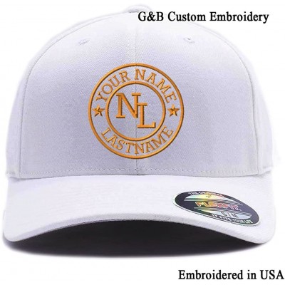 Baseball Caps Custom Embroidered Hat. Create Your Logo with Your Name and Initials. Flexfit Cap. - White - CU18CUWWWMA $27.94