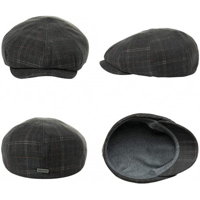 Newsboy Caps 2019 New Mens Winter Wool Newsboy Cap Adjustable Cold Weather Flat Cap Soft Lined - 00793_coffee Plaid - CB18ZUO...