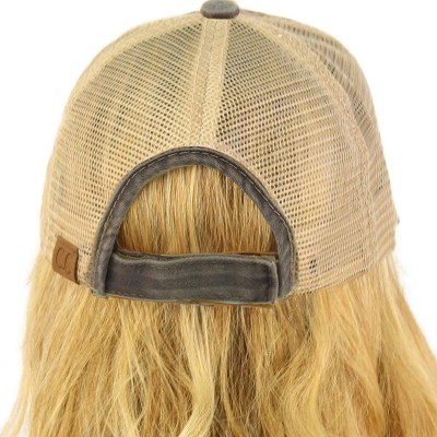 Baseball Caps Everyday Distressed Trucker Mesh Summer Vented Baseball Sun Cap Hat - Gray - C518RT5TX69 $10.80