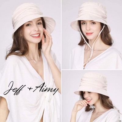 Bucket Hats Womens Bucket Sun Hat UPF 50 Chin Strap Adjustable Breathable - Beige69027 - CB18R3043UA $17.29