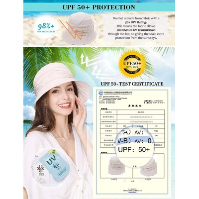 Bucket Hats Womens Bucket Sun Hat UPF 50 Chin Strap Adjustable Breathable - Beige69027 - CB18R3043UA $17.29