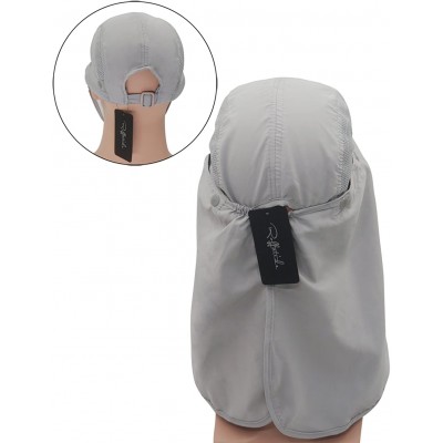 Sun Hats UPF 50+ Sun Hat with Neck Flap Removable Multifunction Outdoor Sport Summer Cap - Grey - C8184QREIDI $11.63